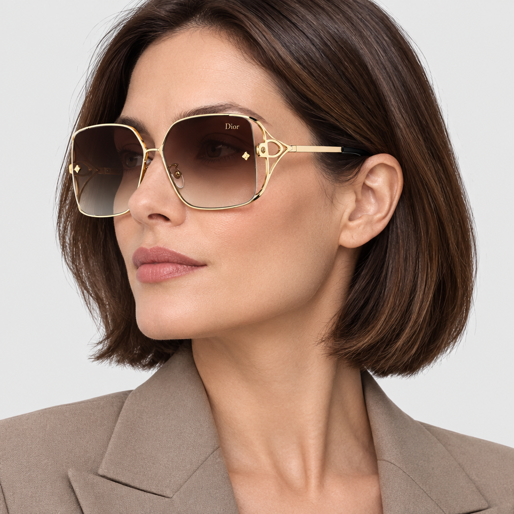 Unisex Square Metal Gradient Sunglasses — view 6